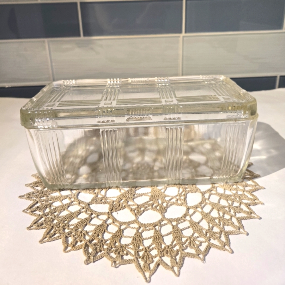 Hazel Atlas Clear Glass Refrigerator Dish